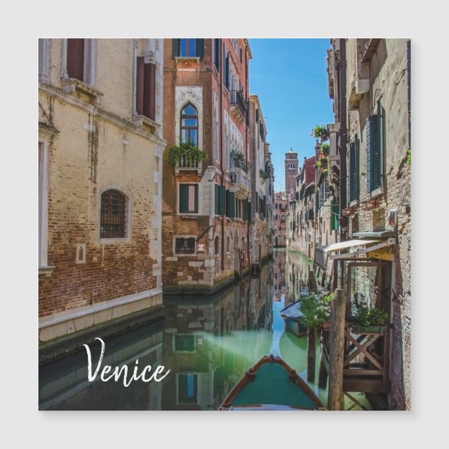 Narrow street with canal in Venice (Front)