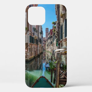 Narrow street with canal in Venice iPhone 12 Case