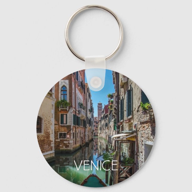 Narrow street with canal in Venice Keychain (Front)