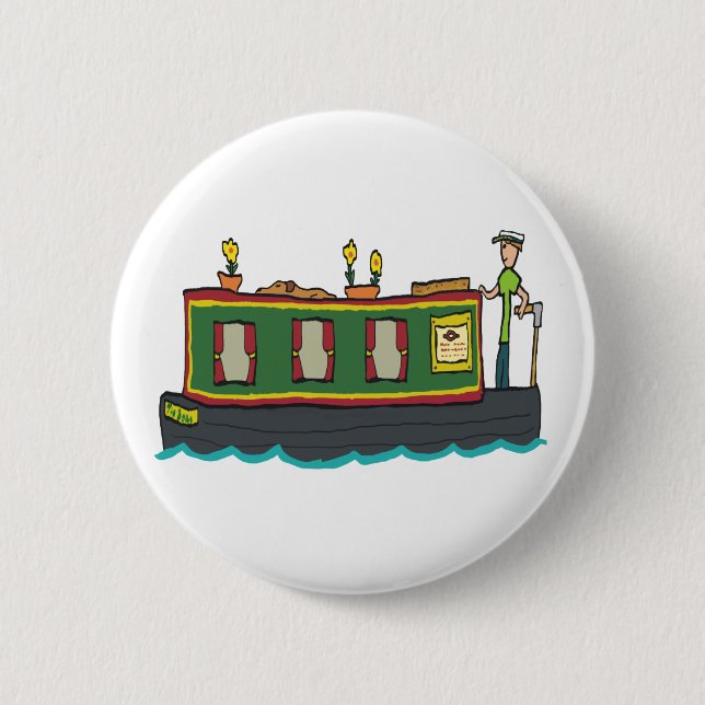Narrowboat 2 Inch Round Button (Front)