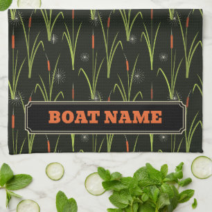 Narrowboat Canal Boat Barge Name Personalised Kitchen Towel