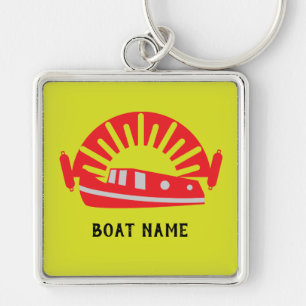 Narrowboat Canal Boat Living Doormat Keychain