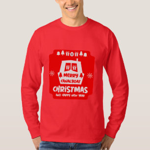 Narrowboat Canal Christmas Xmas Gifts T-Shirt