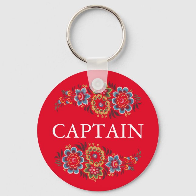Narrowboat Captain Keychain (Front)