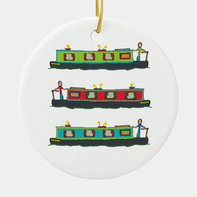 Narrowboat Ceramic Ornament (Front)