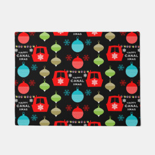 Narrowboat Christmas Holiday Doormat