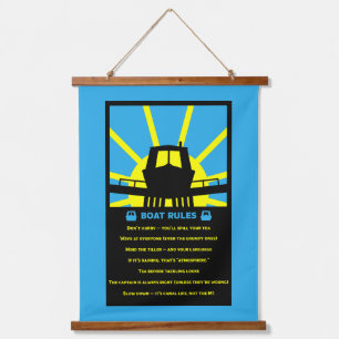Narrowboat Funny Rules Hanging Tapestry