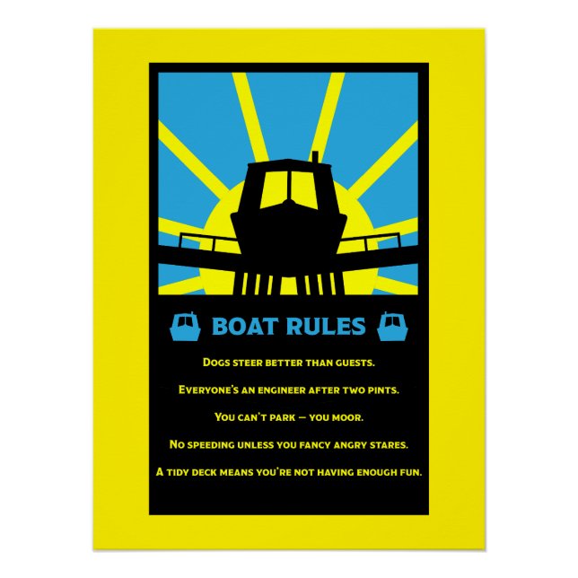 Narrowboat Funny Rules Poster (Front)