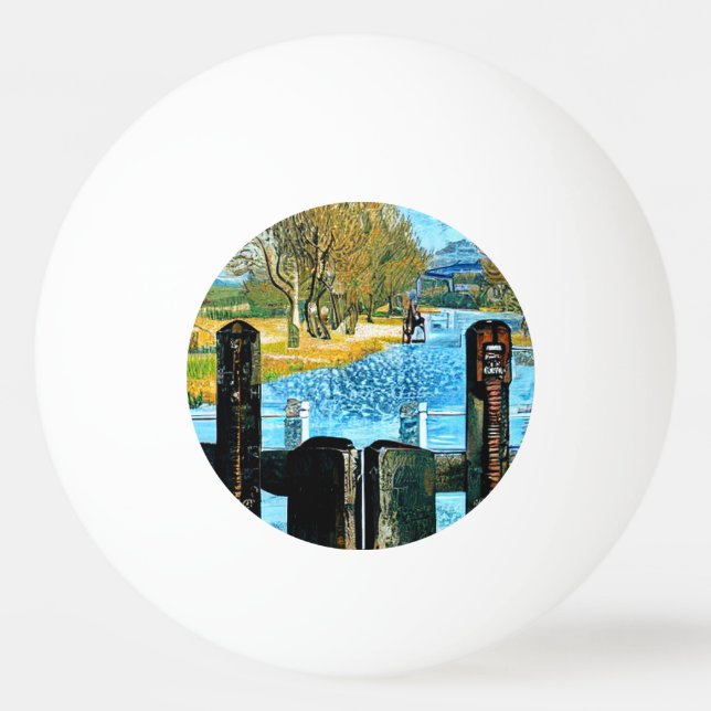 NARROWBOAT LOCK PING PONG BALL (Front)