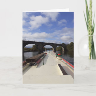 Narrowboat river cruising. card