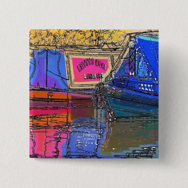 NARROWBOATS 2 INCH SQUARE BUTTON (Front)