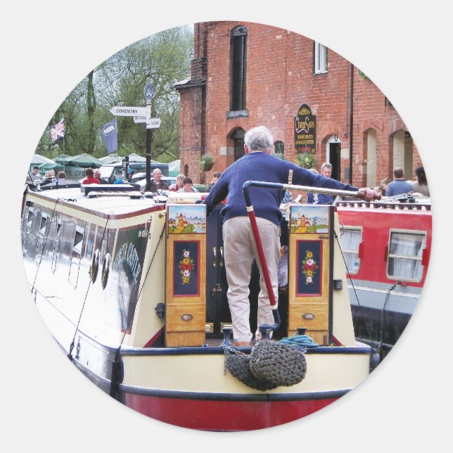 NARROWBOATS CLASSIC ROUND STICKER (Front)