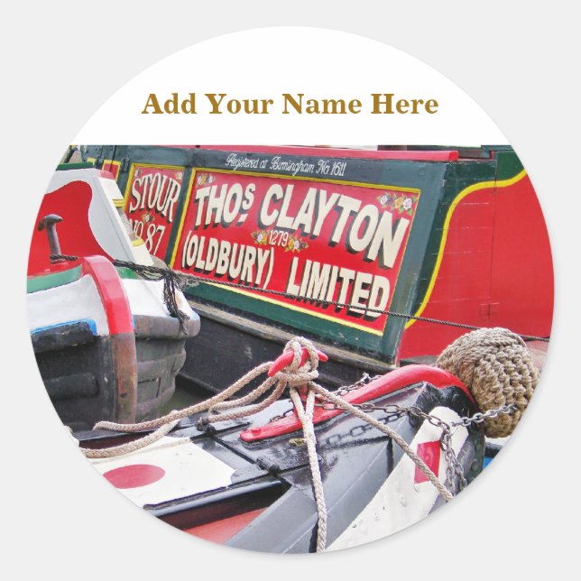 NARROWBOATS CLASSIC ROUND STICKER (Front)