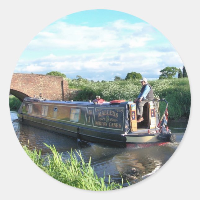 NARROWBOATS CLASSIC ROUND STICKER (Front)