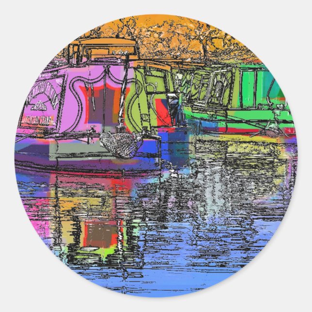 NARROWBOATS CLASSIC ROUND STICKER (Front)