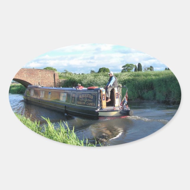 NARROWBOATS OVAL STICKER (Front)