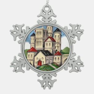 NARROWBOATS SNOWFLAKE PEWTER CHRISTMAS ORNAMENT