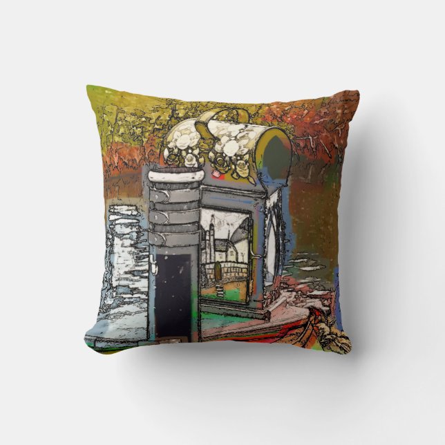 NARROWBOATS THROW PILLOW (Front)