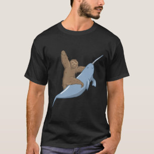 Narwahl Unicorn Beluga Tusk Whale Fish Sloth Gift T-Shirt