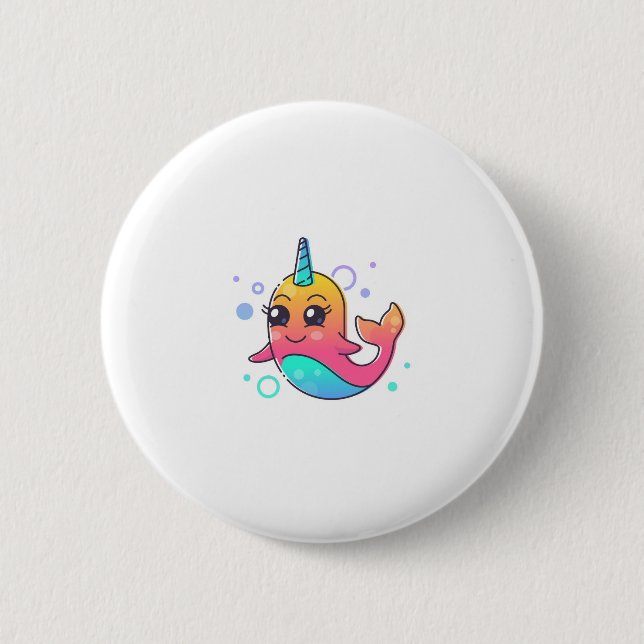 Narwhal 2 Inch Round Button (Front)