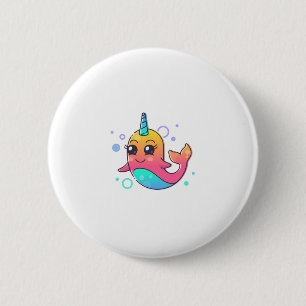 Narwhal 2 Inch Round Button