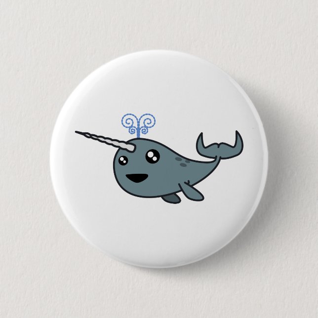 Narwhal! 2 Inch Round Button (Front)