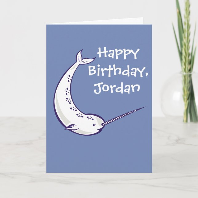 Narwhal a personnalisé la carte d'anniversaire (Devant)