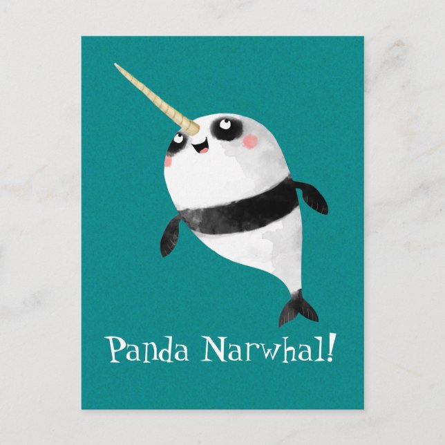 Narwhal and Panda in One Postcard (Front)