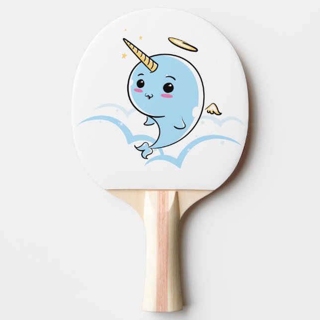 Narwhal Angel Cutie Ping Pong Paddle (Front)