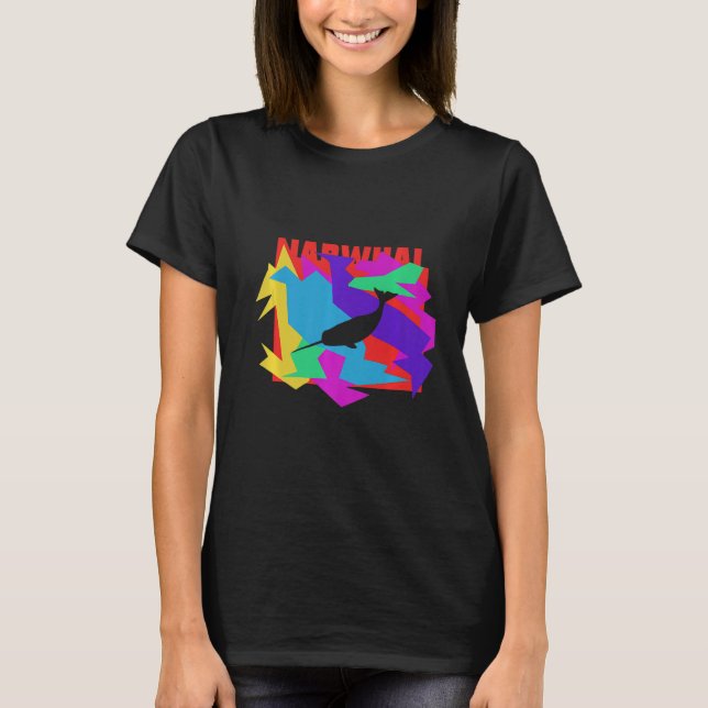 Narwhal Animal Mosaik Puzzle T-Shirt (Front)