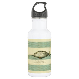 Narwhal Antique Whale Watercolor Scientific Art 532 Ml Water Bottle