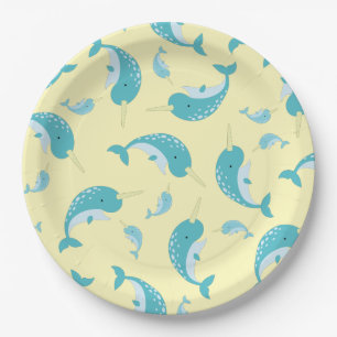 Narwhal Baby Shower Paper Plate