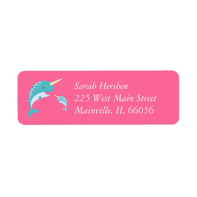 Narwhal Baby Shower Pink Girl Cute (Front)