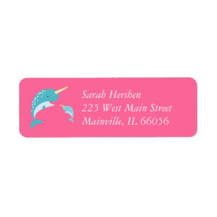 Narwhal Baby shower Rose fille mignonne