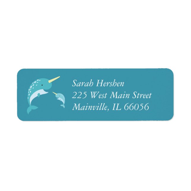 Narwhal Baby Shower Yellow Gender Neutral Whale (Front)