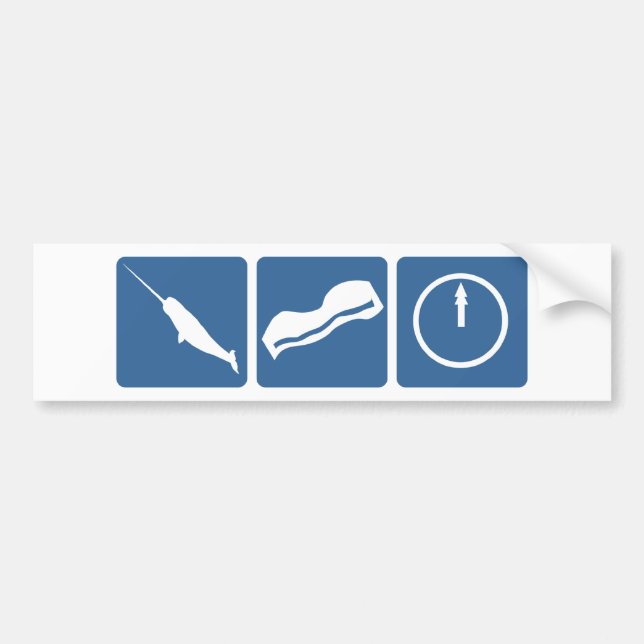 Narwhal - Bacon - Midnight Bumper Sticker (Front)