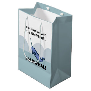 Narwhal Connected With The Universe Narwhal Medium Gift Bag