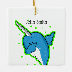 Narwhal Dabbing Dab Ceramic Ornament