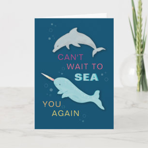 Narwhal Dolphin Friends Card