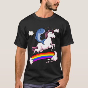 Narwhal Fish Riding Unicorn T-Shirt