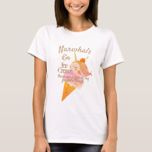 Narwhal Icecream cone favourite things personalize T-Shirt