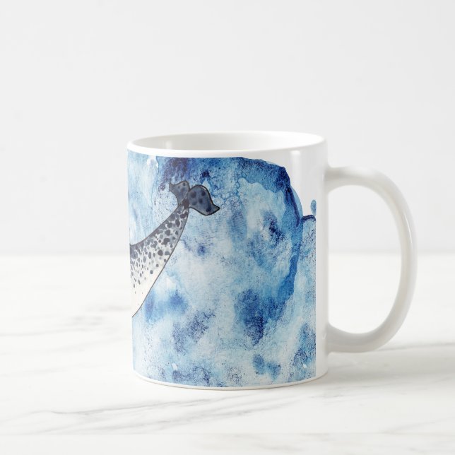 Narwhal in  a splash of watercolour coffee mug (Right)