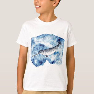 Narwhal in a splash of watercolour T-Shirt