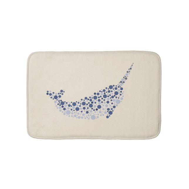 Narwhal In Dots Bath Mat (Front)