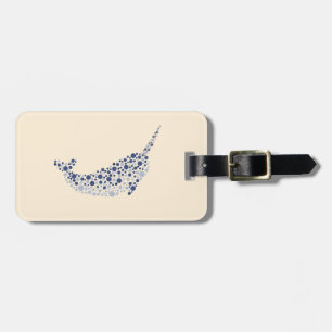 Narwhal In Dots Luggage Tag