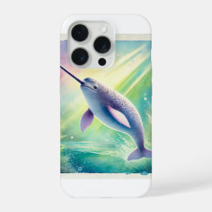 Narwhal in the Deep 110924AREF142 - Watercolor iPhone 15 Pro Case