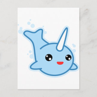 Narwhal Kawaii Postcard