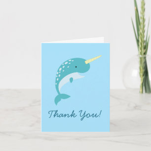 Narwhal Kid Cute Whale Merci Cartes fixes