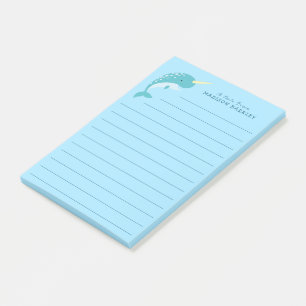Narwhal Kid's Cute Whale Post-it Notes
