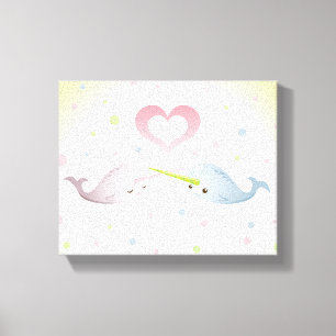 Narwhal Kisses Canvas Print